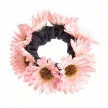 1pc Women Flower Decor Boho Scrunchie Hair Decoration Hair Ties Ponytail Holders Hair Elastics Hair Rubber Bands Scrunchies Hair Rope Elastic Hair Tie, Hair Bobbles Hair Accessories - 珊瑚橙 - 查看 8