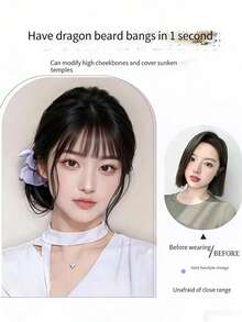 2pcs/Set 10-Inch Women Bangs Hair Extensions - Thin & Invisible Side Bangs, Natural Look, Clip-In Design, Suitable For Daily Wear, Parties, Quick Styling, Valentine's Day Gift - Multicolor - View 3