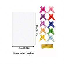 10pcs Cellophane Bag With Golden Twist Tie, Colorful Bow, Transparent Basket Bag OPP Plastic Cellophane Packaging For Gift Display, Wedding, Birthday Party, Mother's Day Gift Bag - View 11