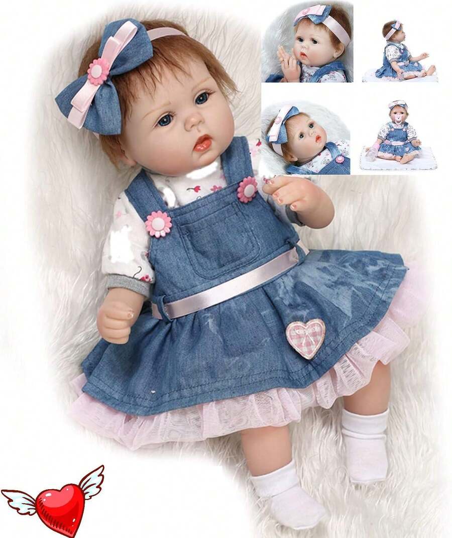 Ziyiui Vivid 55cm 22 Inch Reborn Baby Doll Girl Lifelike Soft Vinyl Newborn Doll Realistic Looking Toddler Toy Cute Kids Gift For Birthday Christmas - Mix - View 1