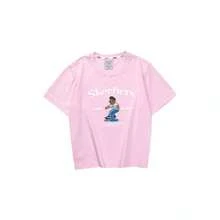 Skechers 女士字母印花透气休闲短袖T恤，春夏款 - 粉色 - 查看 1