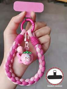 四股加厚短款水果娃娃编织手机挂绳，创意耐用防丢手机挂饰 - 彩色 - 查看 12