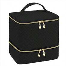 Double Quilted Nail Polish Storage Bag, Portable Organizer For Nail Polish Set Accessories, Carrying Case For Gel Nail Polish, Holds 30 Bottles Of Nail Polish - 1 - 查看 13