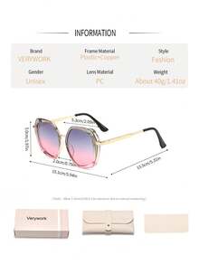 Verywork 1pc Geometric Frame Classy Aesthetic Delicate Superior Quality Fashion Eyeglasses Street Snap Accessories For Women Glasses Shades Basics Appointment Outfits Suitable For All Face Shapes - Multicolor - View 7