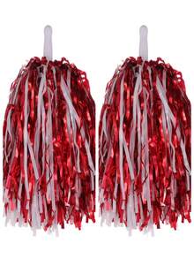 Aluminum Foil Long Thin Ribbon Cheerleading Pom Poms, PE Material Waterproof 20g Ribbon Handle Baton, Reusable Handle Pom Poms, Suitable For Cheerleading Support Pom Poms, Dance Team Performance Tools, Outdoor Square Dance Pom Poms, Fan Support Cheering Props Set - Multicolor - View 19