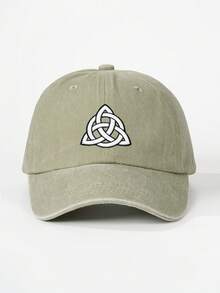 1顶绣有三角结Logo的水洗棒球帽，可调节，适合春秋季旅行，时尚百搭的防晒帽，Y2K风格帽子 - 棒球帽 - 查看 9