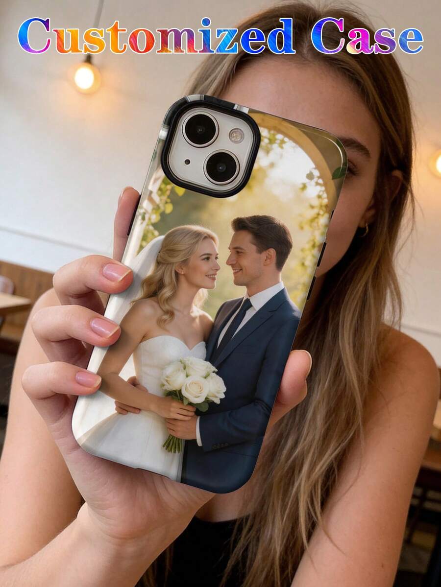 定制情侣结婚纪念照加厚防震手机壳，送给妻子的礼物，送给丈夫的礼物，适用于S21 22 23 24，A12 A13 A15 A14/A21s，XR 11 13 15 16 Pro Max，国际版，非国内版
