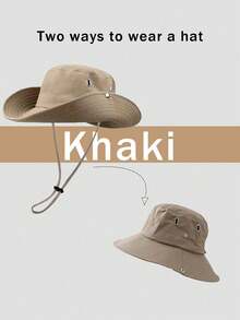 1pc Summer Sun Hat Breathable Anti-UV Sunshade Hiking Fishing Cap Outdoor Foldable Wide Brim Mountaineering Unisex Travel Cap - A - View 13