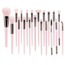 Conjunto de 20 pincéis profissionais para maquiagem facial, incluindo pincéis para pó, corretivo, sombra, sobrancelha e lábios. Ferramentas de beleza com diversos formatos e tamanhos, ideais para todos os tipos de contornos faciais e para iluminar o rosto. - Multicolorido - Ver 16