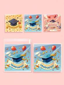 100pcs Graduation Gift Bags With "Congratulations Graduates!" Self-Adhesive Printed Bags, Suitable For Party Favors And Souvenirs, Can Be Used For Gifts And Baking Packaging, Perfect For Graduation Parties And Themed Events. - One Size Fits All - View 7