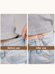 4pcs,Golden Safety Pin, Waist Cincher, Waistband Adjustment Buckle, Headscarf Clip, Multi-Functional, Detachable, Seamless Design, Suitable For Scarves, Pants, Collars And Cuffs - Multicolor - View 6