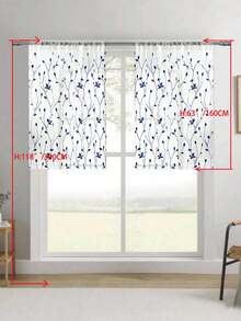 1 buah Tirai Tipis Bordir, Motif Bunga, Dengan Kantong untuk Batang Tirai, Penghalang Sinar UV, Bernapas, Kain Poliester, Tanpa Lapisan, Cocok Untuk Ruang Tamu, Kamar Tidur, Ruang Makan - Biru - View 19