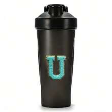 600毫升/20盎司摇摇杯蛋白粉冲调杯，字母A到Z图案水瓶，塑料搅拌杯，健身运动水杯，大容量塑料杯 - 綠色 - 查看 17