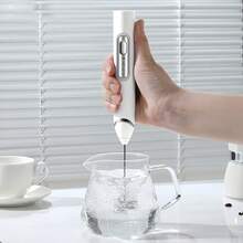 Máy đánh sữa và cà phê cầm tay gia đình mới nhất, máy đánh sữa điện, máy trộn đánh sữa kèm giá đỡ, sạc USB, máy đánh sữa, máy đánh trứng, chất liệu ABS + thép không gỉ 304. - Xem 3