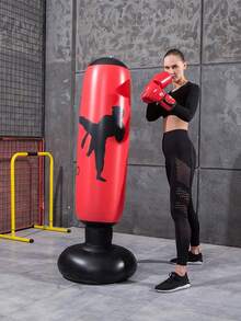 3件套拳击沙袋，充气式独立站立重型拳击沙袋，配有4英寸充气脚踏泵，男女通用训练器材，适合所有年龄段的站立式拳击沙袋 - 彩色 - 查看 1