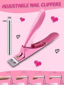 Nail Clippers,Pink False Nail Tip Cutter,Adjustable Nail Clippers,Acrylic Nail Cutter With 15PCS Magnet,Violet Red Premium Adjustable Nail Clippers With Magnets Sizers For Acrylic Nails,Stainless Steel Nail Cutter Trimmer For Artificial Fake False Tips,Manicure Sharp Blade Clip Tool For Salon Beauty,Metal Premium Nail Clippers With Magnets Sizers For Acrylic Nails - Hồng - Xem 1