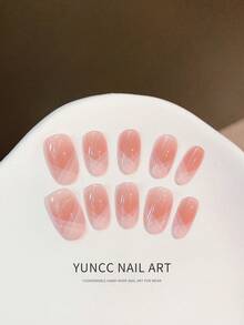 10pcs Handmade,Nail,Press On Nails,Valentine's Day,Gift,Spring And Summer Nails,Round Nails,Spring Nail,Nails Press On,Press On Nails Short,Fake Nails,Short Nails,Press On Nails Acrylic,Handmade Press On Nails,Detachable And Reusable ﻿ - Multicolor - View 2