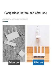 Adhesive Transparent No-Drill Dual-Hook Organizer Holder For Router, Wall Mount Bracket - One Size Fits All - View 8