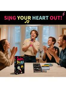 A Karaoke Party Game For 2-10 Players - "Terrible Singer" Board Game - 250 Lyric Cards, Fun Game Night, Birthday Party, Family Gathering Ice Breaker, Music Game, Family Card Game - Multicolor - View 3