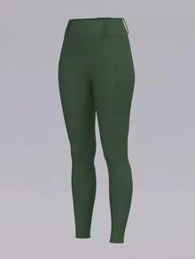 ROYALS MATTINI Women's Equestrian Riding Pants, Jodhpurs, Full Seat Silicone Grip Breeches, Moisture-Wicking Riding Tights With Pockets, Suitable For Horse Riding Sports Spring - Dark Green - View 7