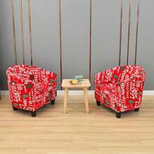 NILUOH Christmas Club Chair Slipcover Tub Chair Cover Stretch Spandex Printed Armchair Covers Xmas Sofa Cover Furniture Protector for Living Room Geometric Couch Covers Christmas33 - 33 - Ver 2