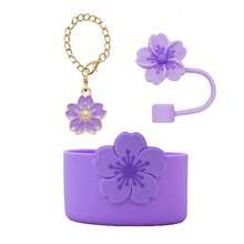 百合花吸管盖，硅胶保护套及杯饰套装，适用于OWAL杯硅胶套 - 彩色 - 查看 9