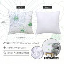 6件套简约蓝绿黄线条花卉几何印花抱枕套【不含枕芯】，尺寸分别为17.7*17.7英寸（45*45厘米）/19.69*19.69英寸（50*50厘米）/15.75*15.75英寸（40*40厘米），【单面印花】涤纶材质抱枕套，适用于沙发、床、客厅、卧室、汽车、办公室、酒店装饰，四季皆宜，是馈赠亲友的理想之选。 - 彩色 - 查看 2