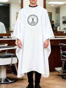 1pc Unisex Adult Hair Cutting Apron, With Snap Closure - Anti-Static Fabric Salon Quality Gown, Suitable For Hairstyling, Home Haircuts Or Shaving - Multicolor - View 3