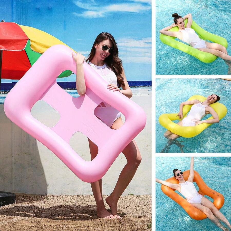 New Style Inflatable Water Drainage Floating Chair Lounging Hammock Dual Purpose , Four-Compartment Swimming Float, Swimming Pool Air Cushions, Inflatable Adult Pool Floats, PVC Inflatable Floats For Water Parties, Swimming Boats, Air Sofas, And Inflatable Adult Recliners, Vacation Multipurpose Pool Party Summer Outdoor Aquatic Fun Floating Water Chair, Portable Floating Chair Bed For Travel, Suitable For Summer Birthday Gift, Party Gift, Student Gift - Multiple Styles - View 1