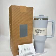 Garrafa de Água Esportiva Isolada de Aço Inoxidável de 32oz com Canudo, Adequada para Esportes, Viagens e Escola. Caneca de Viagem de Café Isolada a Vácuo de Metal de 40oz de Grande Capacidade. Garrafa de Água Portátil de 32oz, Mantém Quente/Frio por Horas, À Prova de Suor, Durável. Garrafa de Água Esportiva para Atividades ao Ar Livre de 40oz, Acampamento, Direção, Ótimo Presente para Entusiastas de Fitness em Aniversário, Natal - Multicolorido - Visão 4
