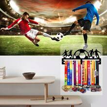 1pc Metal Medal Display Rack, Wall Decor Storage Holder For Sports Awards, Suitable For Sports Enthusiasts And Athletes, Can Be Displayed Indoors And Outdoors, Perfect Gift For Sports Fans And Champions - Black - View 4