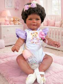 Realistic Reborn Baby Doll Sophia Black 50cm Mundo Kids - Baby Pink - View 7