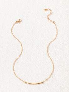 1件简约时尚金属几何弯管项链，独特礼物，适合女性日常佩戴 - 彩色 - 查看 5