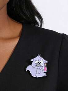 1pc Creative Cartoon Cute Purple Potion Enamel Brooch Pin, Fun Small Gift Jewelry Decoration - Multicolor - View 2