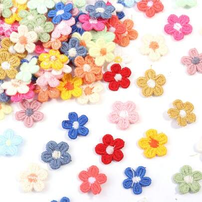 30 piezas/paquete Parche floral bordado, parche de tela con flores coloridas cosidas a mano para decoración de ropa DIY, pantalones, calcetines, zapatos, bolsos y otros productos textiles, reparación de agujeros y manualidades, opciones de multicolor