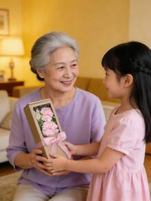 1 Box 13inch(H) Artificial Flower Gift Box, Suitable For Wedding, Birthday, Mother's Day, Teacher's Day, Thanksgiving, Party, Theme Events, Gifts - Multicolor - View 4