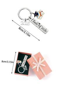 1 pieza Llavero de regalo de graduación 2026 con caja de regalo, mensaje inspirador, llavero/cadena de aleación de moda y creativo, adecuado para regalos de graduación de escuela secundaria/universidad, decoración, accesorios para teléfono/llaves de coche - A - Ver 6
