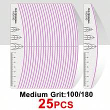 Lima de uñas profesional en forma de media luna, bloque de pulido de doble cara graduado, tiras de lijado de uñas de grano 100/150/180/240, herramienta minimalista de cuidado de uñas para uso en salón - Multicolor - Ver 20