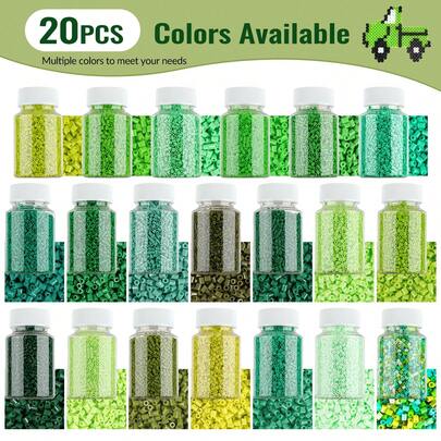 Green Color Series Independent Packaging, 3000pcs With Bottle Storage, Not Easy To Spill, DIY Pendant Keychain, Jewelry Making Craft Materials