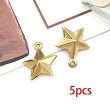 5/10个不锈钢心形水果星星吊坠金色镂空天使草莓吊坠可爱金属吊坠，适用于珠宝制作DIY工艺品手链耳环项链 - 彩色 - 查看 13