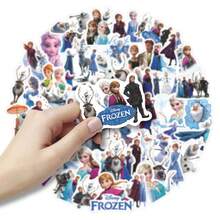 55 Frozen Stickers, Frozen Party Favors, Cartoon Stickers, Anna Cartoon Stickers, Olaf Cartoon Stickers, Kristoff Cartoon Stickers, Sven Cartoon Stickers, Waterproof Stickers, Stickers, Can Be Used For Books, Diaries, Phone Cases, Laptops, Tablets, Water Bottles, Suitable As Holiday, Birthday Gifts Or Reward Stickers, Gift Decorations - Multicolor - View 2