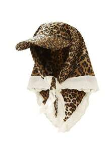 复古美式豹纹三角巾遮阳帽，男女通用街头嘻哈三角围巾防晒帽，春夏款 - A - 查看 3