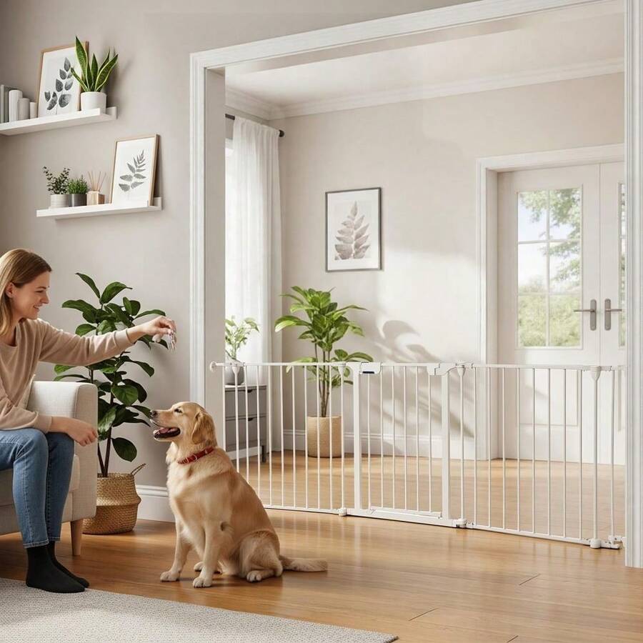 Baby Protection Gate - 8 Pieces - White - View 1