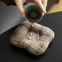 Japanese Style Fabric Coasters, Food Photography Props, Korean Ins Grid Teapot Mat, Heat Insulation Pad - Multicolor - View 6