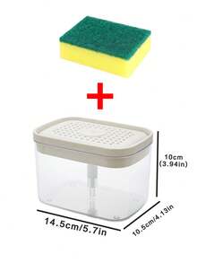 1/2个皂液器，二合一餐具皂液器 | 含海绵架 | 按压清洁 | 保持厨房水槽整洁 | 提升您的厨房习惯 | 时尚二合一皂液器和海绵垫 | 轻松洗碗，简约台面 - 按壓式 - 查看 12