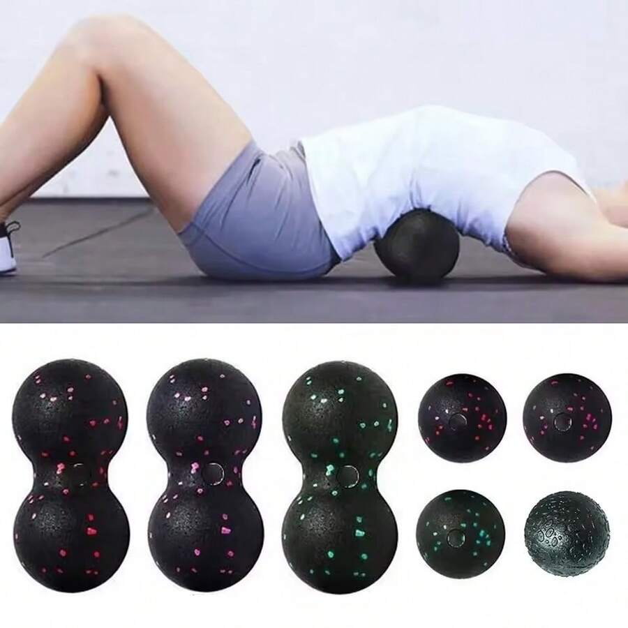 1 Bộ bóng tập yoga hình hạt đậu mật độ cao, bóng massage trị liệu, giúp thư giãn cơ bắp, giảm đau cổ. - Nhiều màu - Xem 1