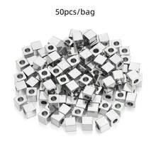 50颗/包 不锈钢方珠，尺寸约2.5-6毫米，小立方体隔珠，适用于手链、项链、DIY首饰制作 - 方珠 - 查看 9