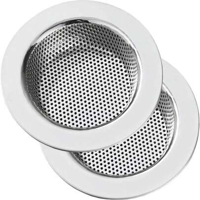 Kitchen Sink Strainer Stainless Steel, Kitchen Sink Drain Strainer, Sink Strainers For Kitchen Sinks With Large Wide Rim 4.5" Diameter