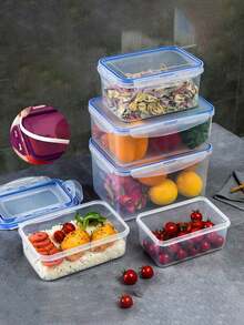 1/4 piezas Recipientes para preparación de comidas resistentes al calor - Microondas y congelador (4 tamaños, apilables) - Multicolor - Ver 9