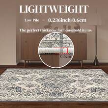 1 件复古奢华风格米色和深灰色花卉图案地毯。采用天鹅绒面料，重约 850 克，厚度约 0.6 厘米。地毯耐磨、防滑、易于清洁。多种尺寸可选。适用于厨房/客厅/餐厅/卧室/阳台/浴室/书房，是家居装饰的理想之选。 - A - 查看 9